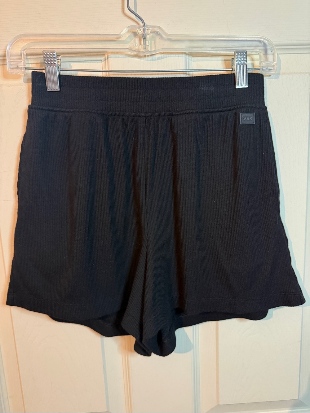 VSX Victoria’s Secret Featherweight Knit Black Ribbed Lounge Sleep Shorts